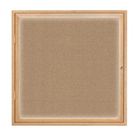 United Visual Products Single Door Slim Enclosed Radius EZ Tack Board, 48"x36", Gold/Black UVRDS48EZ-BLACK-GOLD